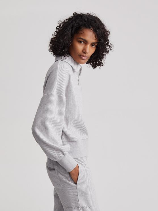 BD04L196 grijze mergel blair pullover met halve rits vrouwen Varley kleding