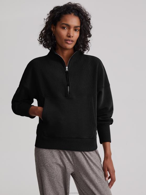 BD04L202 zwart acadia pullover met halve rits vrouwen Varley kleding