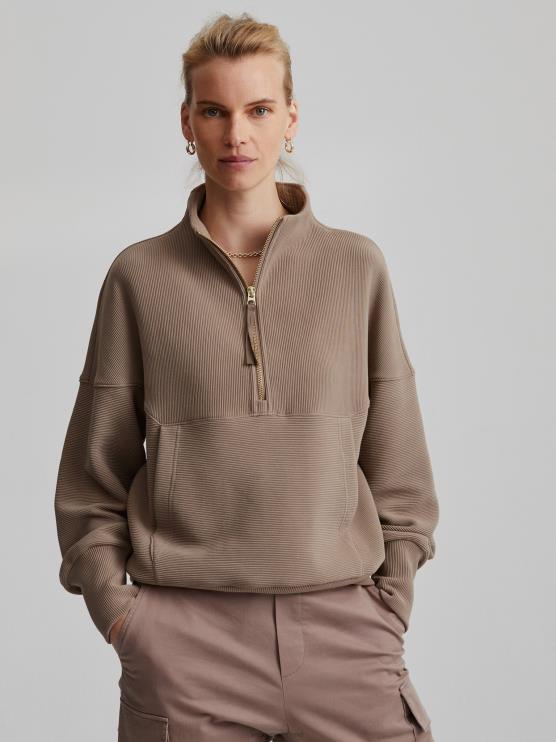BD04L204 fossiel acadia pullover met halve rits vrouwen Varley kleding