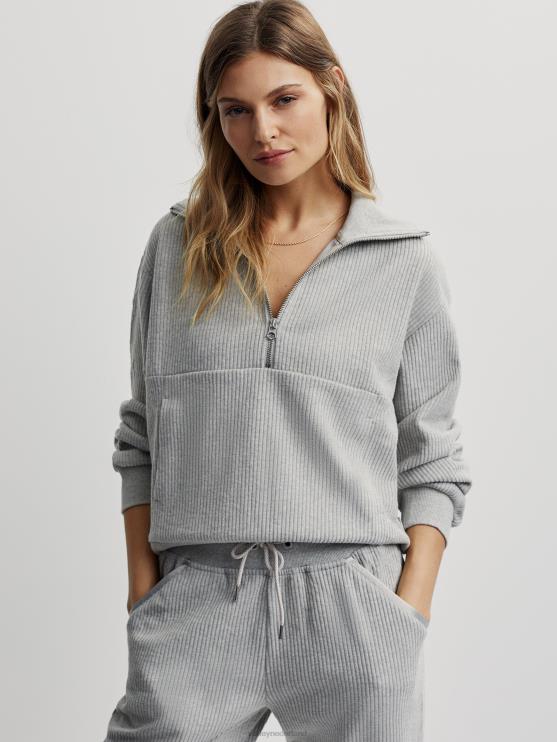 BD04L228 salie heide mergel cyrus pullover met halve rits vrouwen Varley kleding