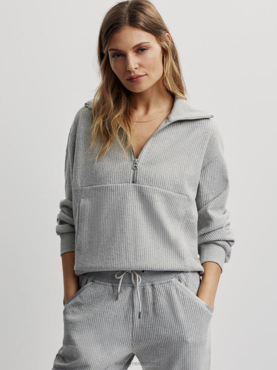 BD04L228 salie heide mergel cyrus pullover met halve rits vrouwen Varley kleding