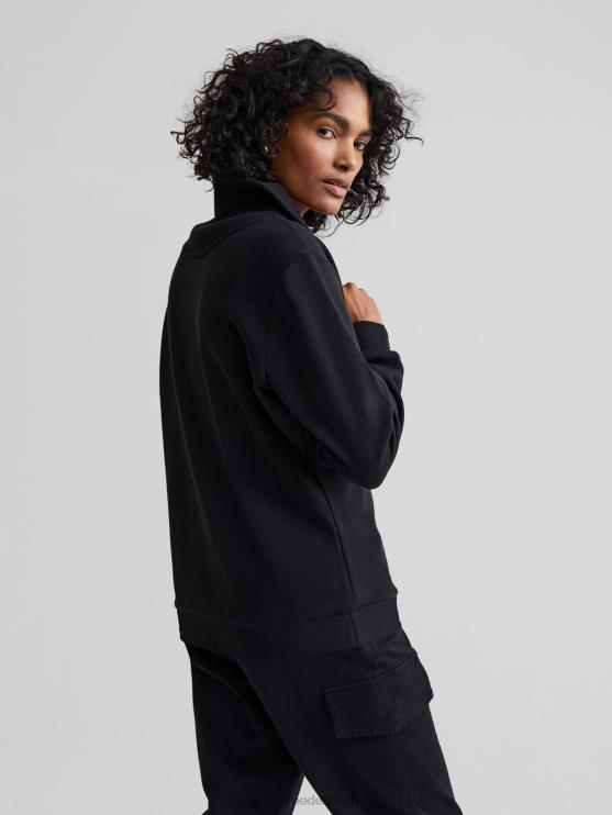 BD04L229 zwart clearwood pullover met halve rits vrouwen Varley kleding