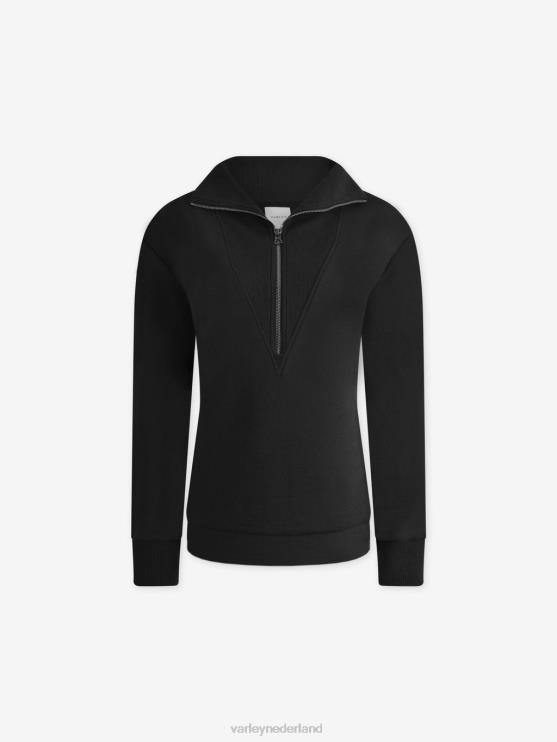 BD04L229 zwart clearwood pullover met halve rits vrouwen Varley kleding