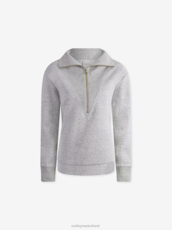 BD04L230 ivoorkleurige mergel clearwood pullover met halve rits vrouwen Varley kleding