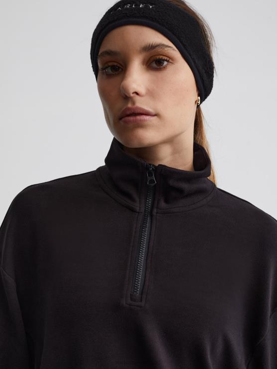 BD04L237 zwart collett pullover met halve rits vrouwen Varley kleding