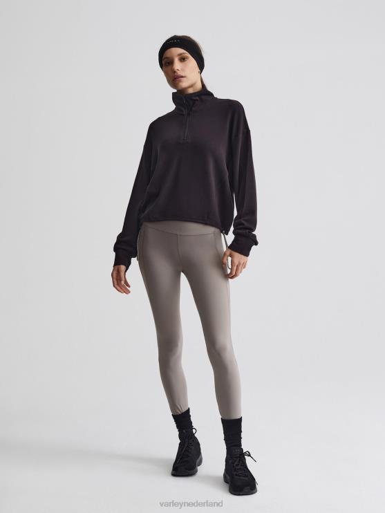 BD04L237 zwart collett pullover met halve rits vrouwen Varley kleding