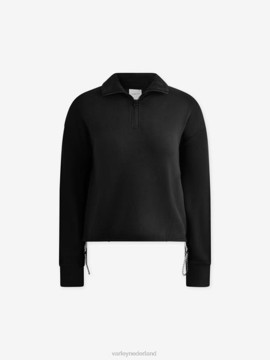BD04L237 zwart collett pullover met halve rits vrouwen Varley kleding