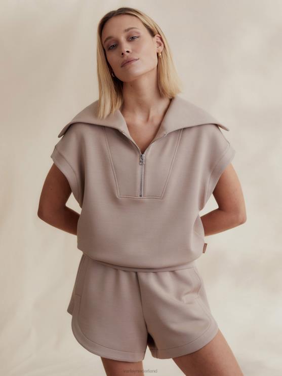 BD04L32 licht taupe rechts halfzip sweat vrouwen Varley kleding
