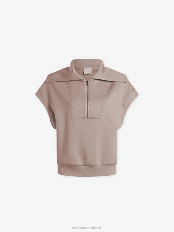 BD04L32 licht taupe rechts halfzip sweat vrouwen Varley kleding