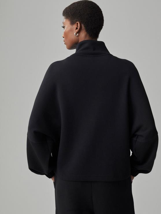 BD04L37 zwart ashbury sweat met doorlopende ritssluiting vrouwen Varley kleding