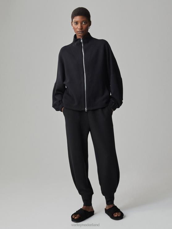 BD04L37 zwart ashbury sweat met doorlopende ritssluiting vrouwen Varley kleding