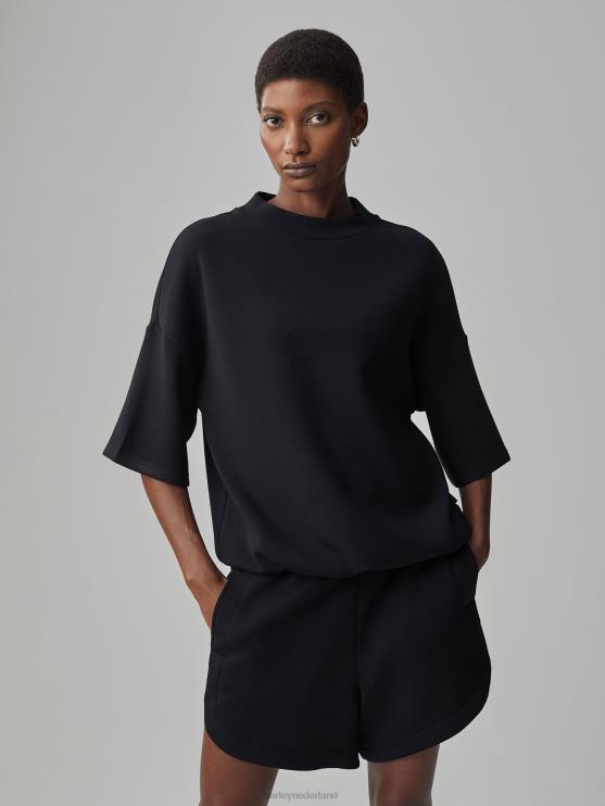 BD04L40 zwart alden sweater met korte mouwen vrouwen Varley kleding