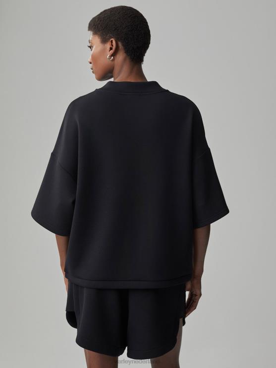 BD04L40 zwart alden sweater met korte mouwen vrouwen Varley kleding