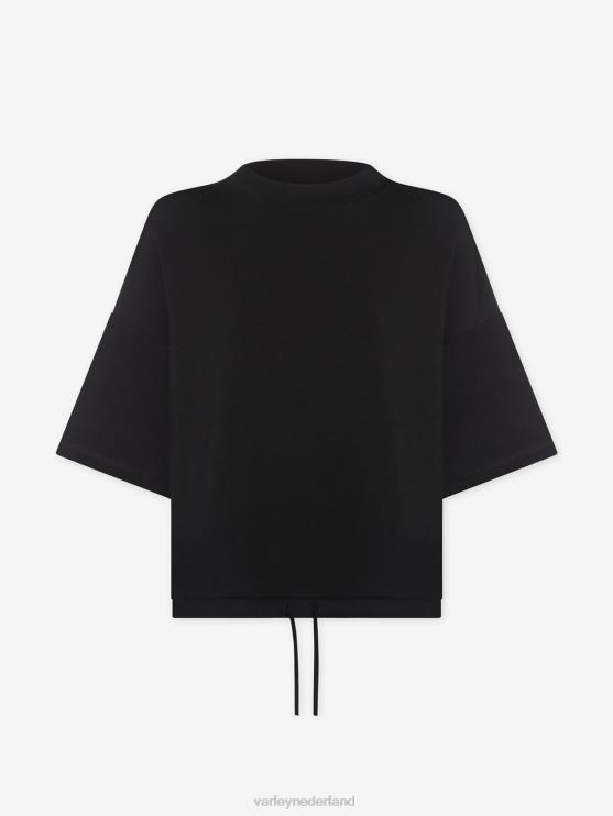 BD04L40 zwart alden sweater met korte mouwen vrouwen Varley kleding