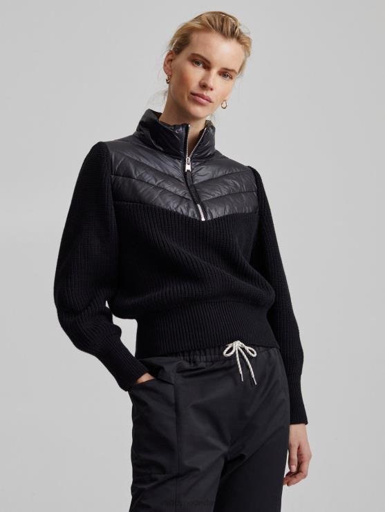 BD04L421 zwart daines pullover met halve rits vrouwen Varley kleding