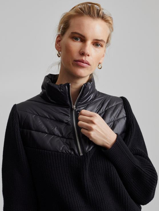 BD04L421 zwart daines pullover met halve rits vrouwen Varley kleding