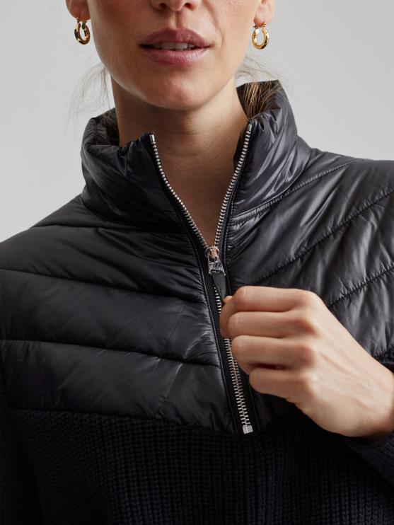 BD04L421 zwart daines pullover met halve rits vrouwen Varley kleding