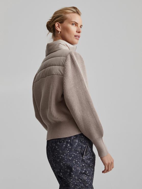 BD04L422 taupe klei daines pullover met halve rits vrouwen Varley kleding