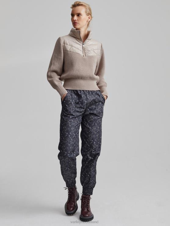 BD04L422 taupe klei daines pullover met halve rits vrouwen Varley kleding
