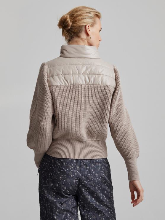BD04L422 taupe klei daines pullover met halve rits vrouwen Varley kleding