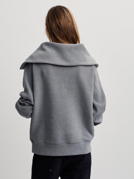 BD04L90 grijze mergel wijnstok pullover met halve rits vrouwen Varley kleding