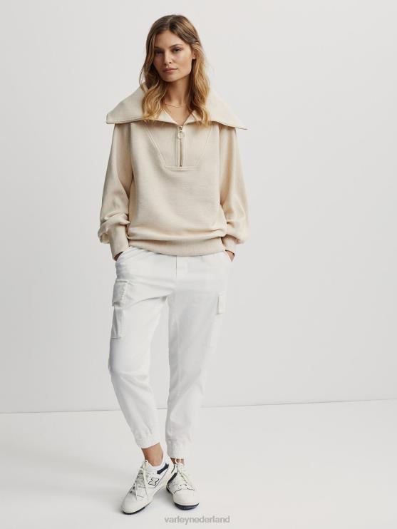 BD04L91 havermout mergel wijnstok pullover met halve rits vrouwen Varley kleding