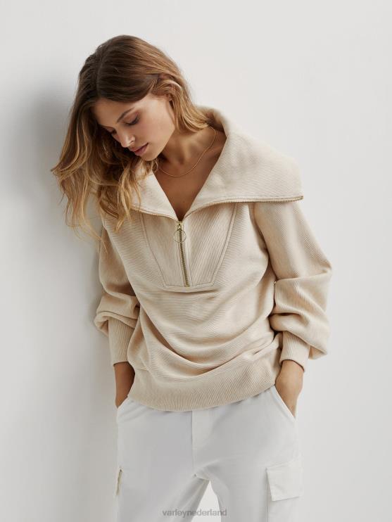 BD04L91 havermout mergel wijnstok pullover met halve rits vrouwen Varley kleding