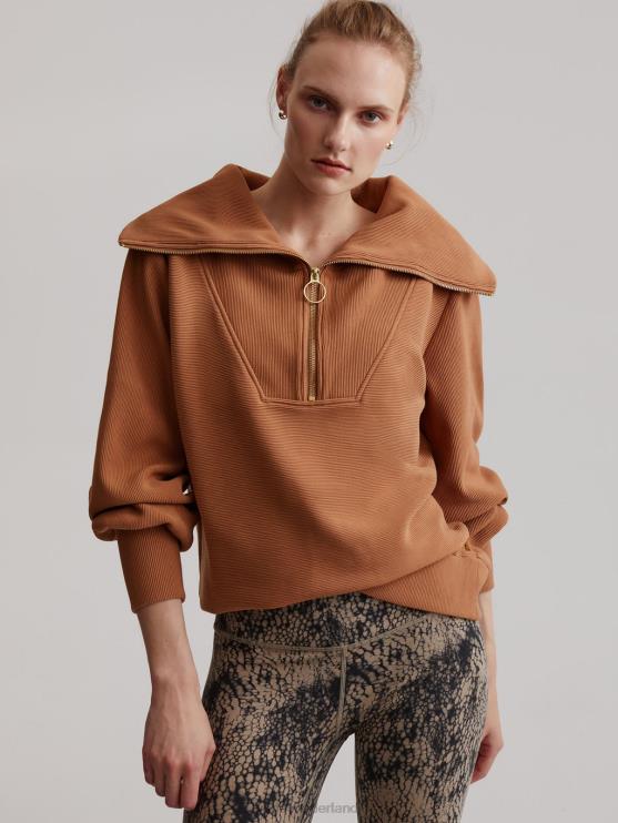 BD04L92 rogge wijnstok pullover met halve rits vrouwen Varley kleding