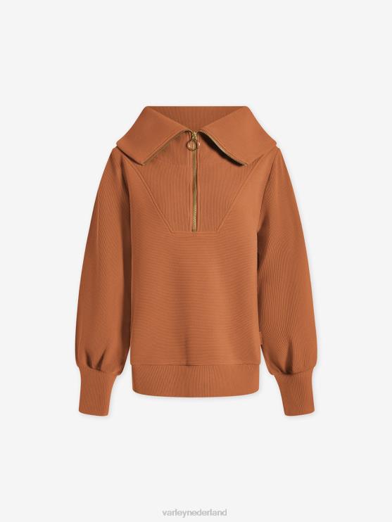 BD04L92 rogge wijnstok pullover met halve rits vrouwen Varley kleding