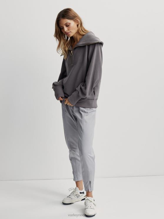 BD04L93 diepe houtskool wijnstok pullover met halve rits vrouwen Varley kleding