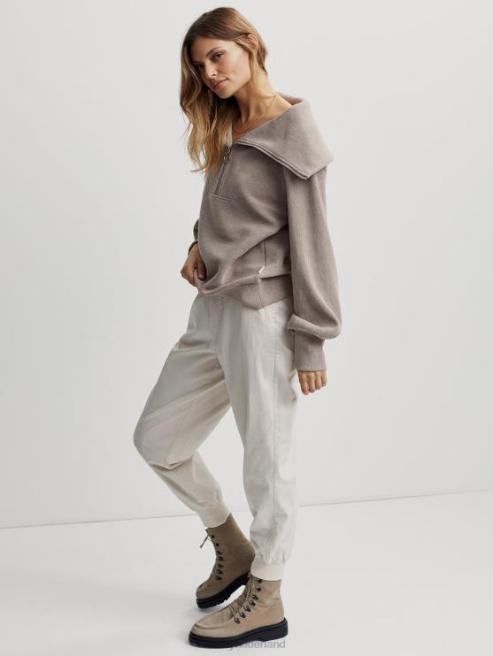 BD04L94 taupe mergel wijnstok pullover met halve rits vrouwen Varley kleding