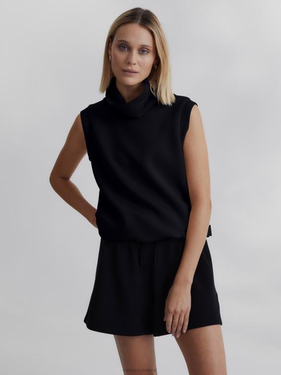 BD04L36 zwart Leigh tanktop met hoge hals vrouwen Varley kleding