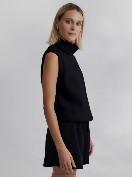 BD04L36 zwart Leigh tanktop met hoge hals vrouwen Varley kleding