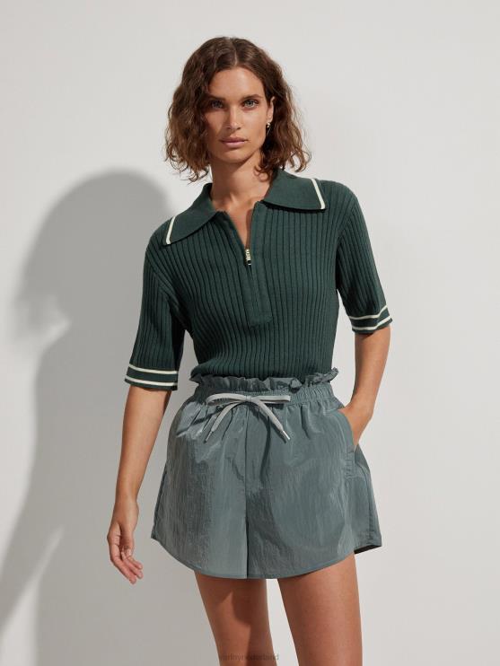 BD04L136 koriander napier getailleerde gebreide polo vrouwen Varley kleding