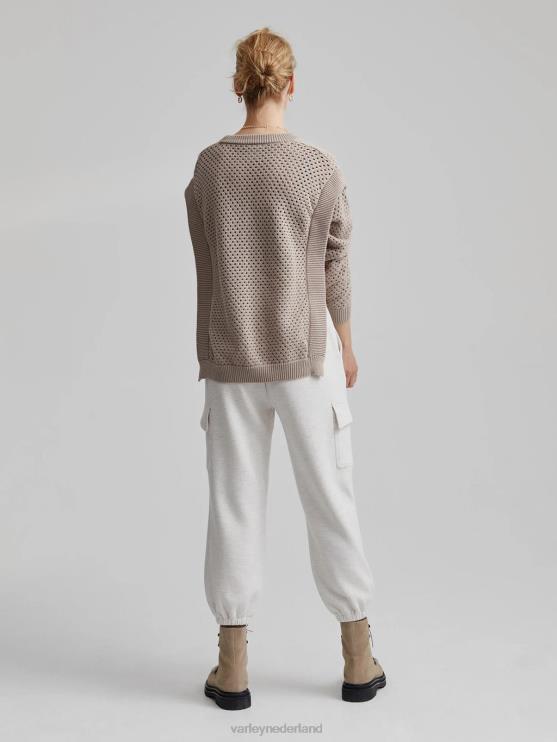 BD04L149 taupe klei arabella gebreid vrouwen Varley kleding