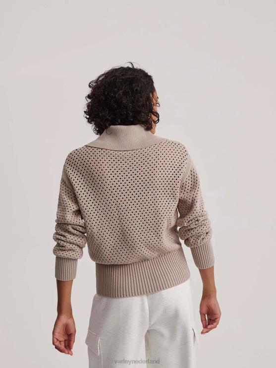 BD04L152 taupe klei lelie gebreide polo vrouwen Varley kleding