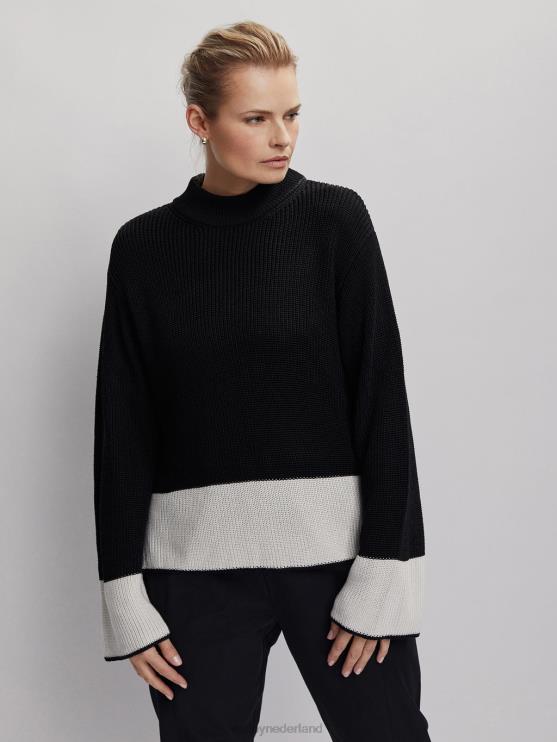 BD04L181 metaalachtig zwart panama gebreid vrouwen Varley kleding