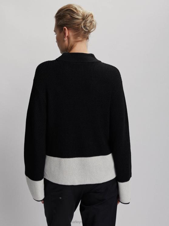 BD04L181 metaalachtig zwart panama gebreid vrouwen Varley kleding