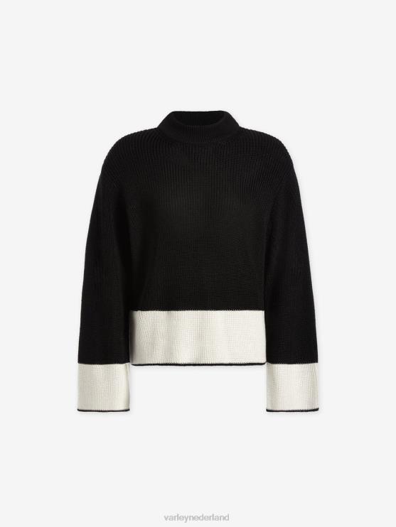 BD04L181 metaalachtig zwart panama gebreid vrouwen Varley kleding