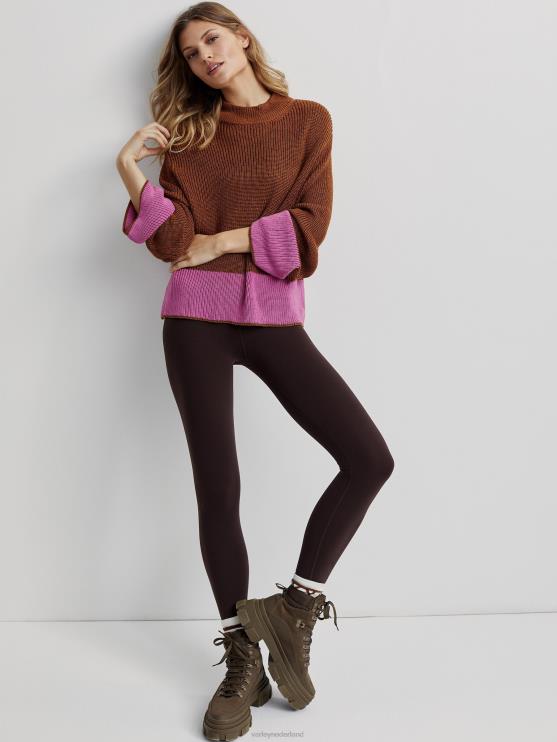 BD04L182 metallic karamelcafé panama gebreid vrouwen Varley kleding