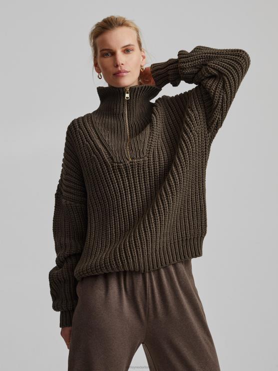 BD04L185 winterkoninkje natalia trui met halve rits vrouwen Varley kleding