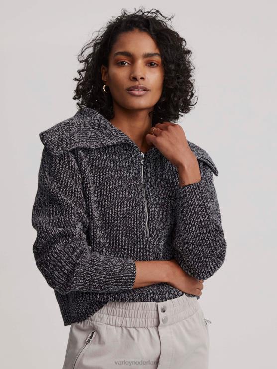 BD04L198 zwart elise pullover met halve rits vrouwen Varley kleding