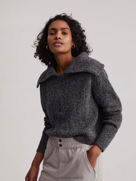BD04L198 zwart elise pullover met halve rits vrouwen Varley kleding
