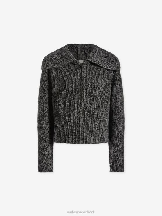 BD04L198 zwart elise pullover met halve rits vrouwen Varley kleding
