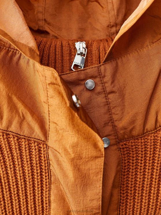BD04L199 karamel café mix carter pullover met halve rits vrouwen Varley kleding