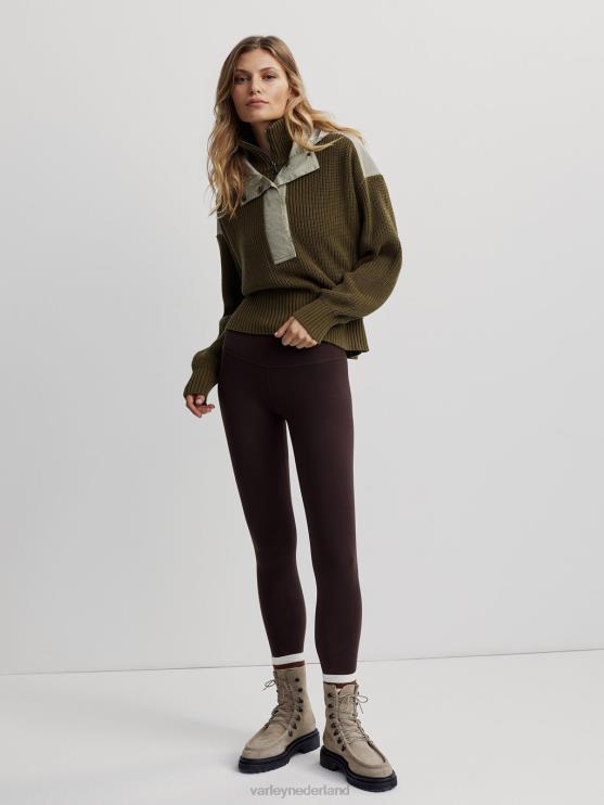 BD04L200 mix van donkere olijven carter pullover met halve rits vrouwen Varley kleding