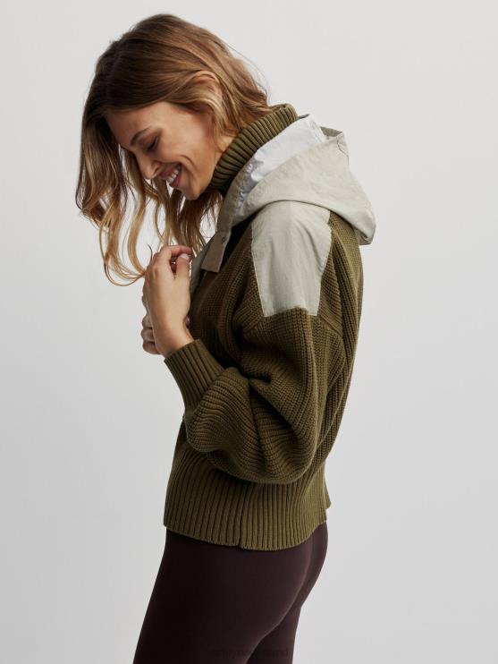 BD04L200 mix van donkere olijven carter pullover met halve rits vrouwen Varley kleding