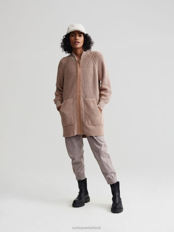 BD04L208 hanenkam/zilverreiger gespikkeld breiwerk Maybelle gebreid jack vrouwen Varley kleding