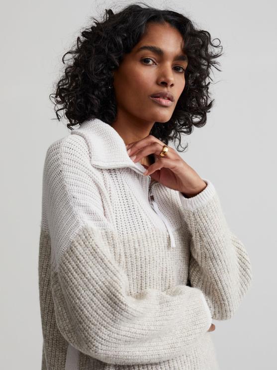 BD04L213 nimbus wolk Willard pullover met halve rits vrouwen Varley kleding