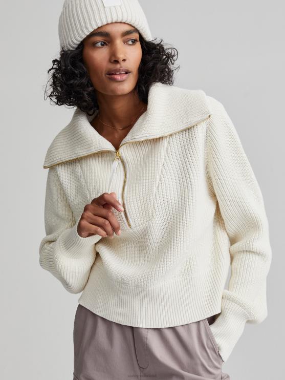 BD04L218 zilverreiger mentone gebreide pullover met halve rits vrouwen Varley kleding